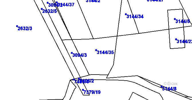 Parcela st. 3144/35 v KÚ Bystrc, Katastrální mapa
