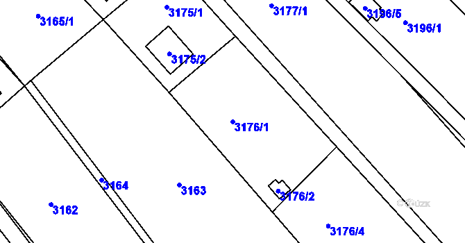 Parcela st. 3176/1 v KÚ Bystrc, Katastrální mapa