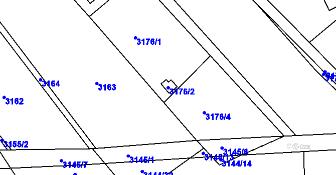 Parcela st. 3176/2 v KÚ Bystrc, Katastrální mapa
