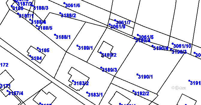 Parcela st. 3189/2 v KÚ Bystrc, Katastrální mapa