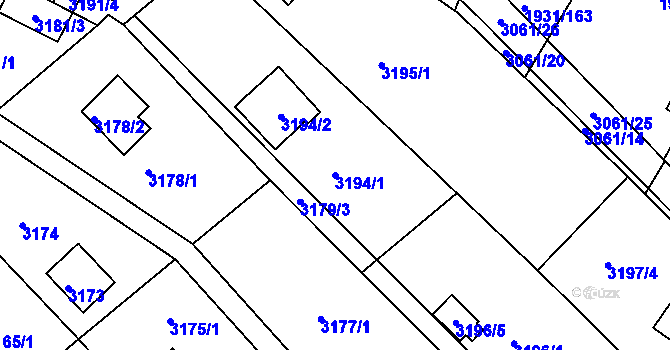 Parcela st. 3194/1 v KÚ Bystrc, Katastrální mapa