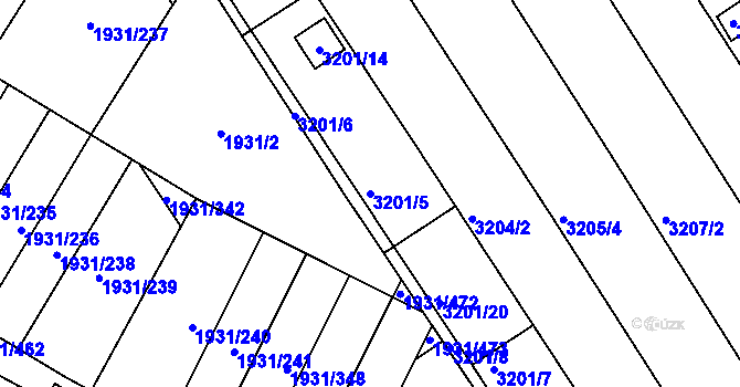 Parcela st. 3201/5 v KÚ Bystrc, Katastrální mapa