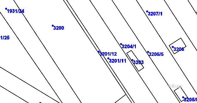 Parcela st. 3201/12 v KÚ Bystrc, Katastrální mapa