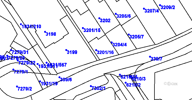 Parcela st. 3201/16 v KÚ Bystrc, Katastrální mapa