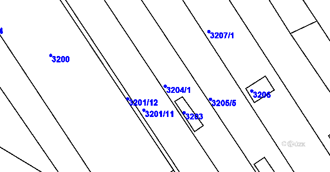 Parcela st. 3204/1 v KÚ Bystrc, Katastrální mapa