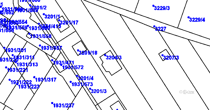 Parcela st. 3204/3 v KÚ Bystrc, Katastrální mapa