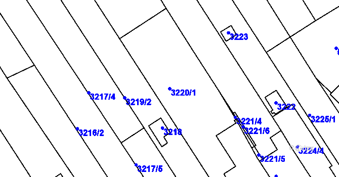 Parcela st. 3220/1 v KÚ Bystrc, Katastrální mapa