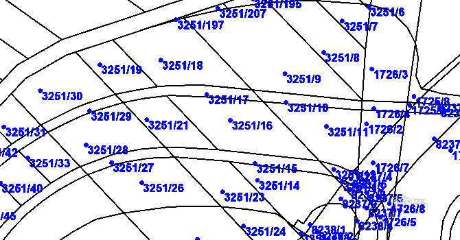 Parcela st. 3251/16 v KÚ Bystrc, Katastrální mapa