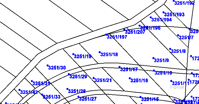 Parcela st. 3251/18 v KÚ Bystrc, Katastrální mapa