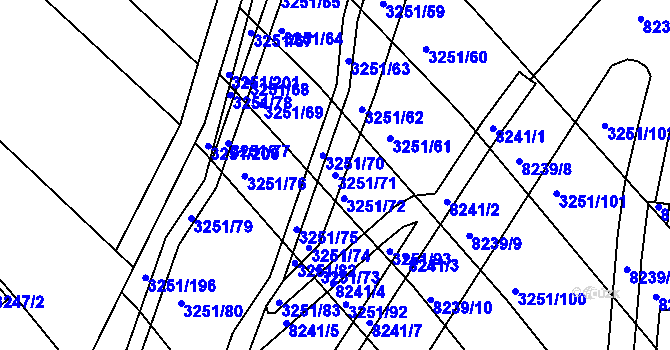 Parcela st. 3251/71 v KÚ Bystrc, Katastrální mapa