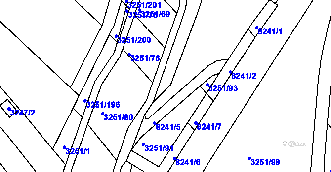 Parcela st. 3251/74 v KÚ Bystrc, Katastrální mapa