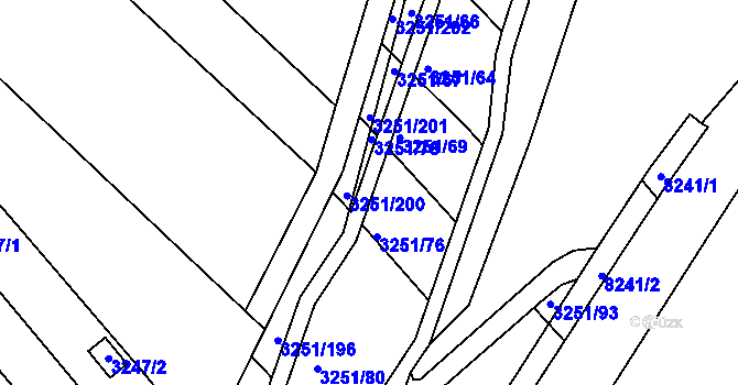 Parcela st. 3251/77 v KÚ Bystrc, Katastrální mapa