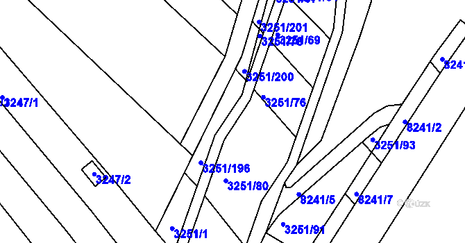 Parcela st. 3251/79 v KÚ Bystrc, Katastrální mapa