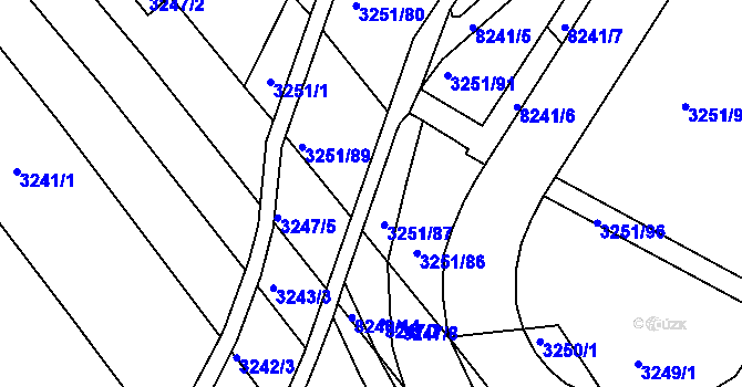 Parcela st. 3251/88 v KÚ Bystrc, Katastrální mapa