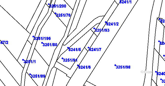 Parcela st. 3251/92 v KÚ Bystrc, Katastrální mapa