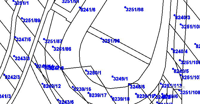 Parcela st. 3251/95 v KÚ Bystrc, Katastrální mapa