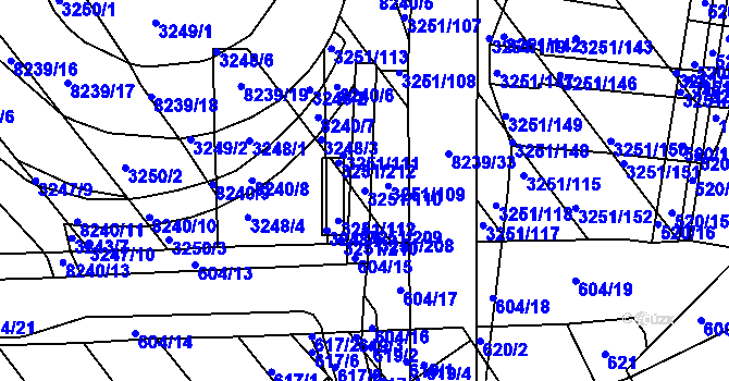 Parcela st. 3251/110 v KÚ Bystrc, Katastrální mapa
