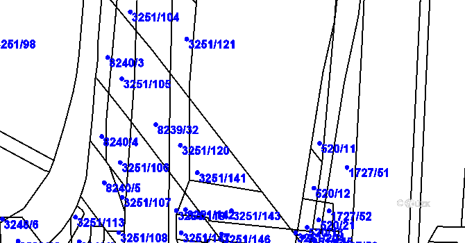 Parcela st. 3251/140 v KÚ Bystrc, Katastrální mapa
