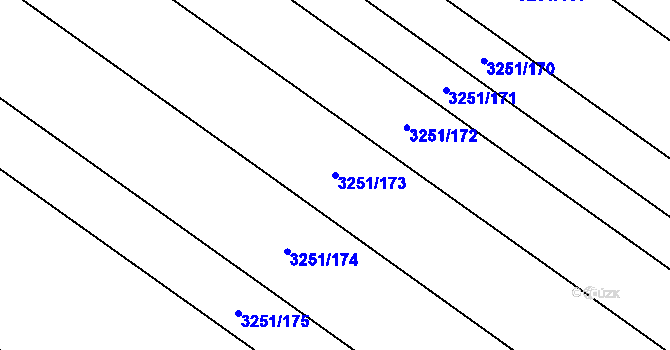 Parcela st. 3251/173 v KÚ Bystrc, Katastrální mapa