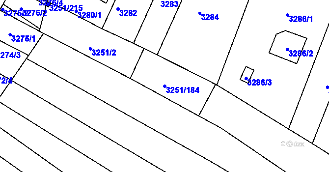 Parcela st. 3251/184 v KÚ Bystrc, Katastrální mapa