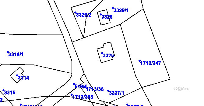 Parcela st. 3326 v KÚ Bystrc, Katastrální mapa