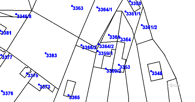 Parcela st. 3359/1 v KÚ Bystrc, Katastrální mapa