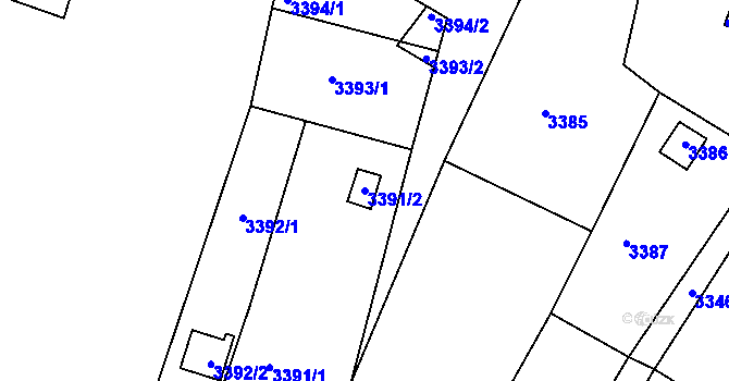 Parcela st. 3391/2 v KÚ Bystrc, Katastrální mapa