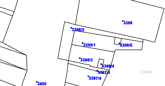 Parcela st. 3398/1 v KÚ Bystrc, Katastrální mapa
