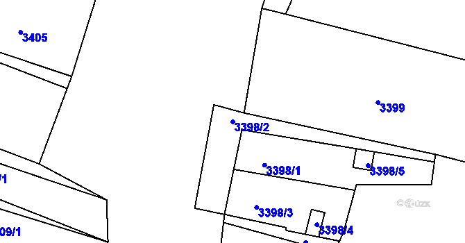 Parcela st. 3398/2 v KÚ Bystrc, Katastrální mapa