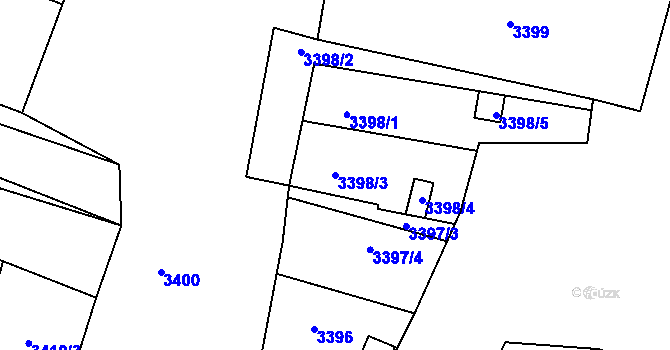Parcela st. 3398/3 v KÚ Bystrc, Katastrální mapa