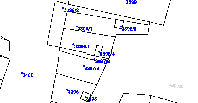 Parcela st. 3398/4 v KÚ Bystrc, Katastrální mapa