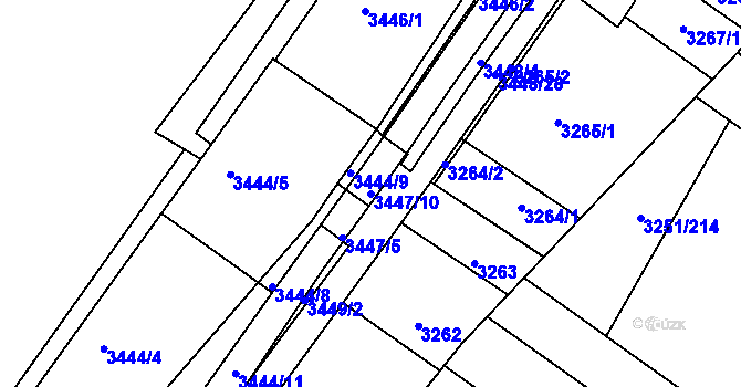 Parcela st. 3447/10 v KÚ Bystrc, Katastrální mapa