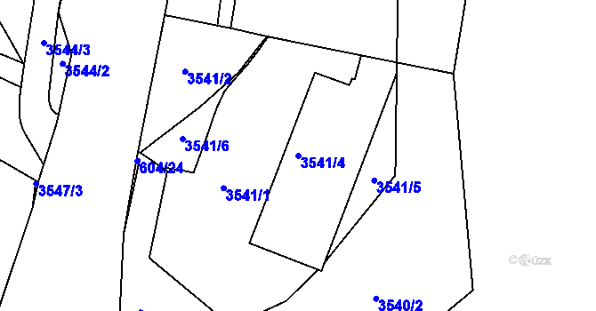 Parcela st. 3541/4 v KÚ Bystrc, Katastrální mapa