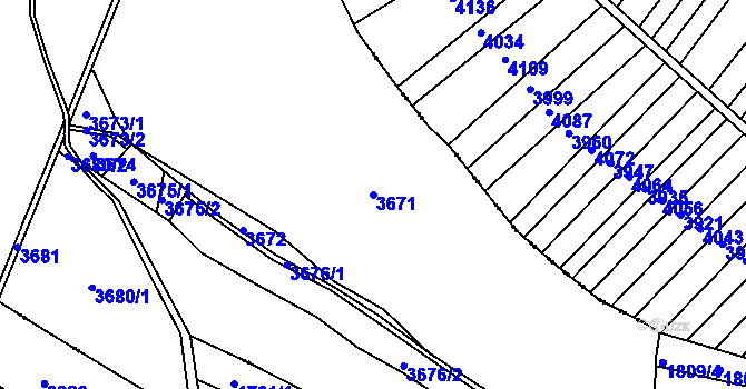 Parcela st. 3671 v KÚ Bystrc, Katastrální mapa