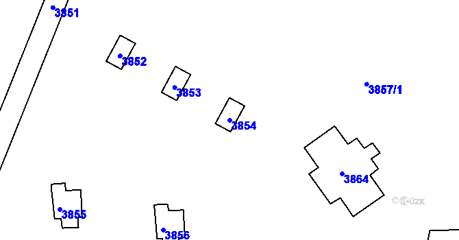 Parcela st. 3854 v KÚ Bystrc, Katastrální mapa