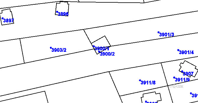 Parcela st. 3900/2 v KÚ Bystrc, Katastrální mapa