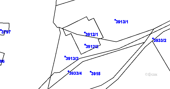 Parcela st. 3912/2 v KÚ Bystrc, Katastrální mapa