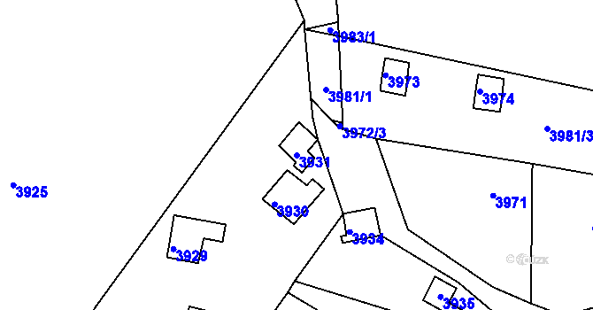 Parcela st. 3931 v KÚ Bystrc, Katastrální mapa