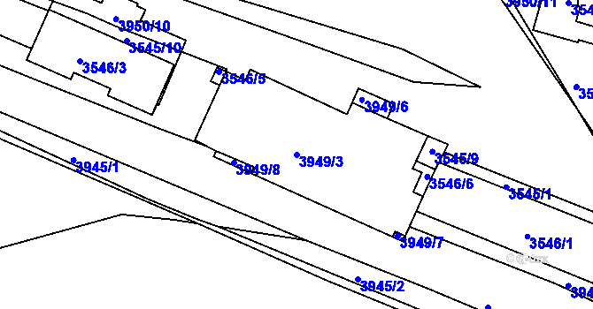 Parcela st. 3949/3 v KÚ Bystrc, Katastrální mapa