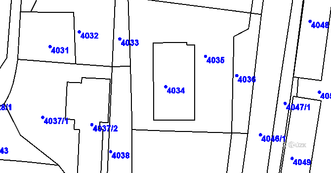 Parcela st. 4034 v KÚ Bystrc, Katastrální mapa