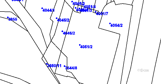 Parcela st. 4051/2 v KÚ Bystrc, Katastrální mapa