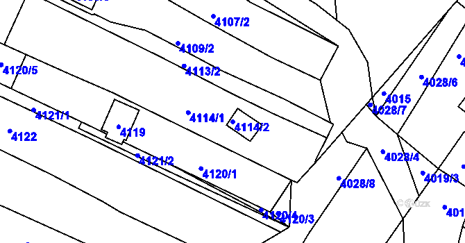 Parcela st. 4114/2 v KÚ Bystrc, Katastrální mapa