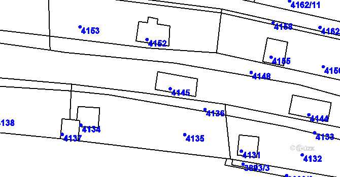 Parcela st. 4145 v KÚ Bystrc, Katastrální mapa