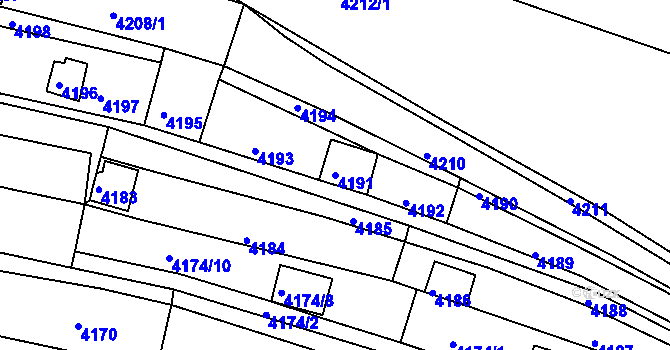 Parcela st. 4191 v KÚ Bystrc, Katastrální mapa