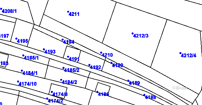 Parcela st. 4210 v KÚ Bystrc, Katastrální mapa