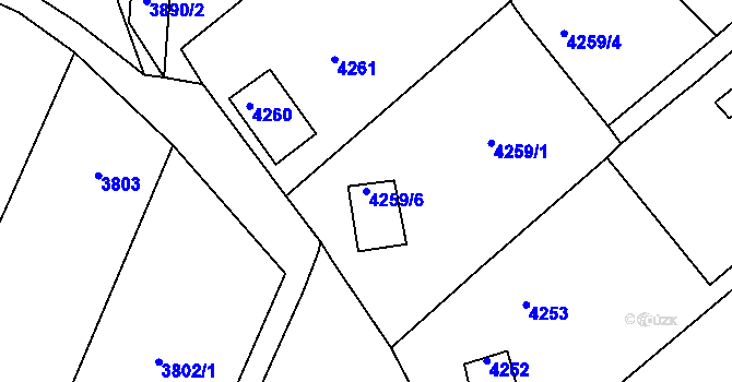 Parcela st. 4259/6 v KÚ Bystrc, Katastrální mapa