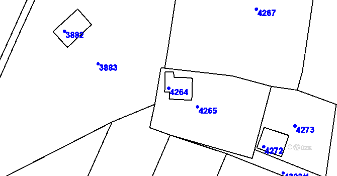 Parcela st. 4264 v KÚ Bystrc, Katastrální mapa