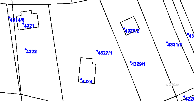 Parcela st. 4327/1 v KÚ Bystrc, Katastrální mapa