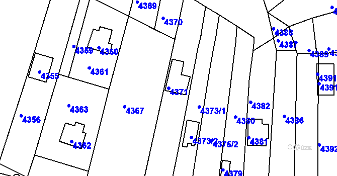 Parcela st. 4371 v KÚ Bystrc, Katastrální mapa