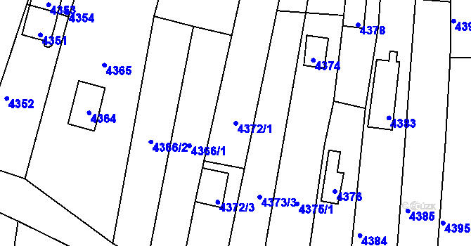 Parcela st. 4372/1 v KÚ Bystrc, Katastrální mapa